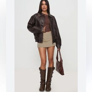 NWOT Princess Polly Black Bomber Jacket